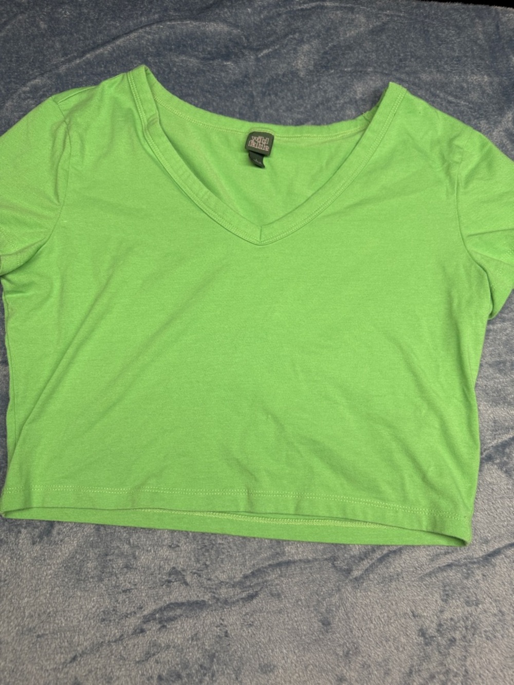 wild fable V-Neck Cropped Tee - Lime Green